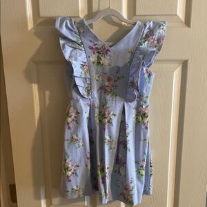 Janie & Jack Floral Blue Kids Dress, size 6